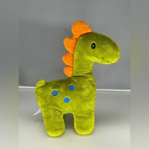 Gitzy Baby Plush Dinosaur Stuffed Animal Cuddle Toy with Rattle Green 2017 14”